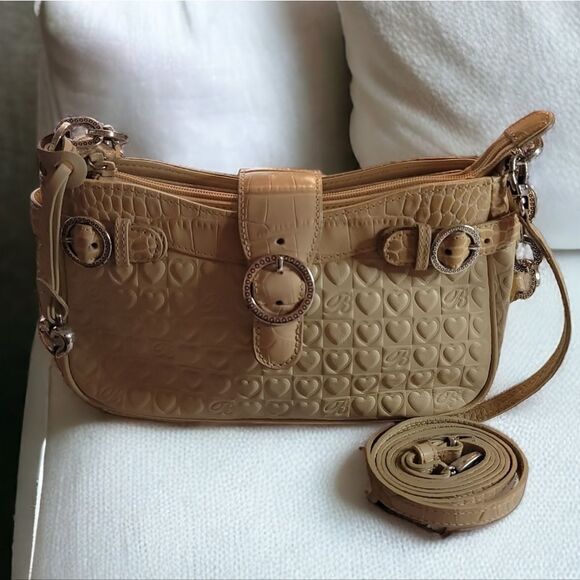 Brighton Trixie Handbag Quilted Hearts Leather Shoulder Crossbody Purse - Picture 3 of 15